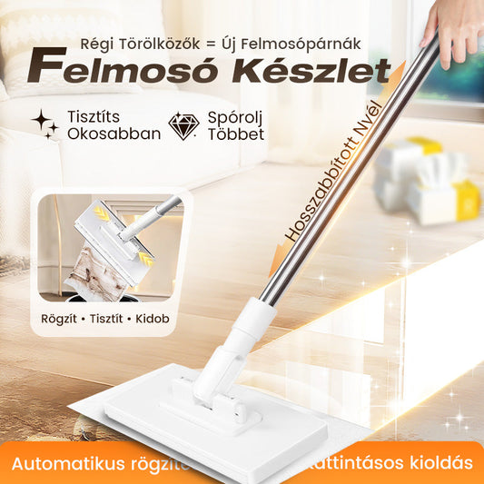 Időszakos különleges ajánlat 🏠 Felmosó 4 db újrahasználható törlőkendővel