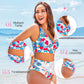 🌼👙 Női divatos, szexi, nyomtatott fürdőruha 3 darabos szett