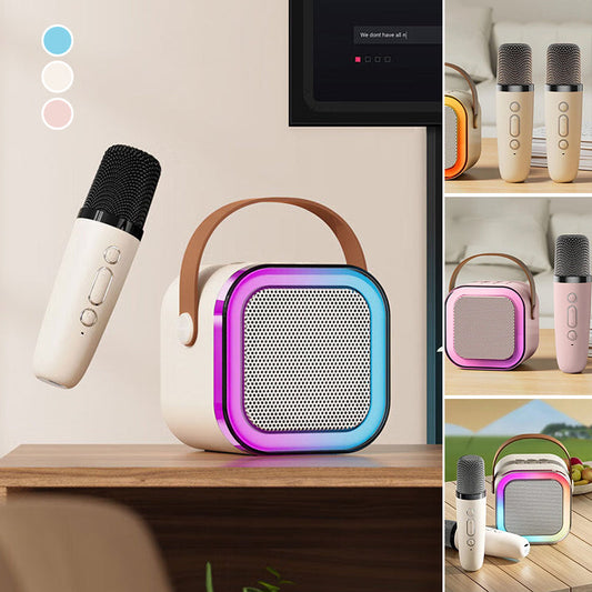 🔥 FORRÓ AKCIÓ 🎁 Mini karaoke gép vezeték nélküli mikrofonokkal