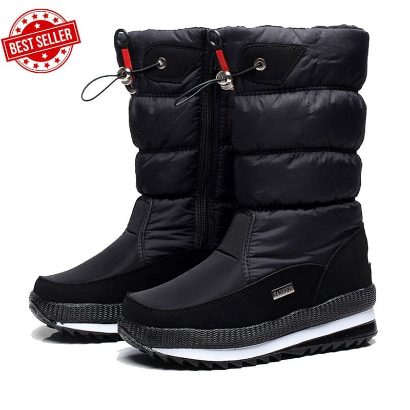 Livraison gratuite - Bottes de neige imperméables et antidérapantes en fausse fourrure pour femmes