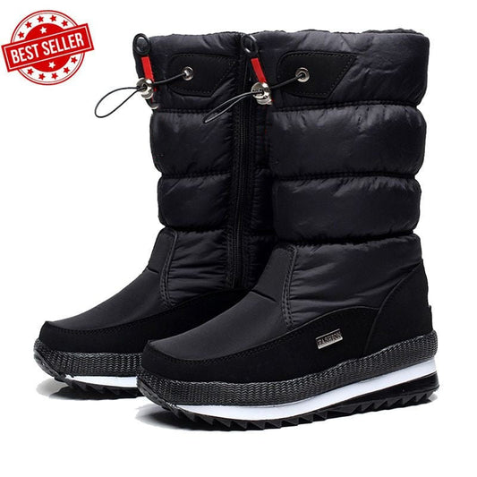 Livraison gratuite - Bottes de neige imperméables et antidérapantes en fausse fourrure pour femmes