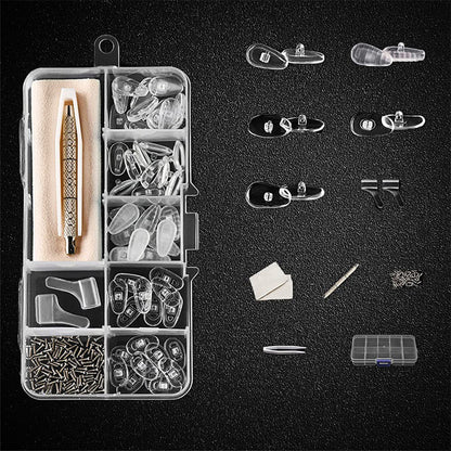 👓 Komplett Szemüveg Javítókészlet Szilikon Orrpárnákkal – DIY Szemüvegápoló Szett