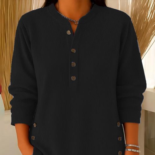 👗👚Hauts Henley en velours côtelé boutonnés pour femmes：chic et flatteur pour tous les looks📢📢60% DE RÉDUCTION !!! ✨