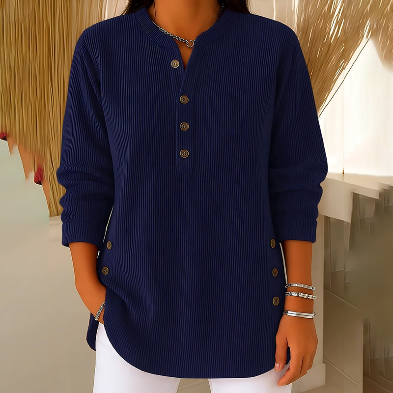 👗👚Hauts Henley en velours côtelé boutonnés pour femmes：chic et flatteur pour tous les looks📢📢60% DE RÉDUCTION !!! ✨