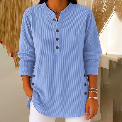 👗👚Hauts Henley en velours côtelé boutonnés pour femmes：chic et flatteur pour tous les looks📢📢60% DE RÉDUCTION !!! ✨
