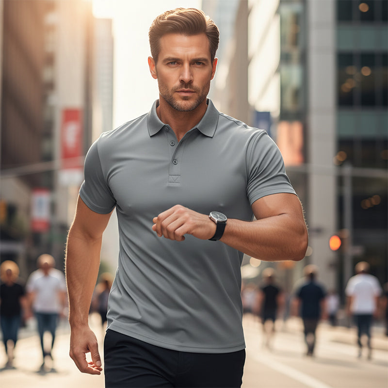 👔 50% DE RÉDUCTION 🏃‍♂️ Ensemble sport-shirt infroissable – Tissu technique respirant & coupe moderne – Polyvalent pour le sport, le bureau ou le quotidien – confort et style sans effort ✨⏰