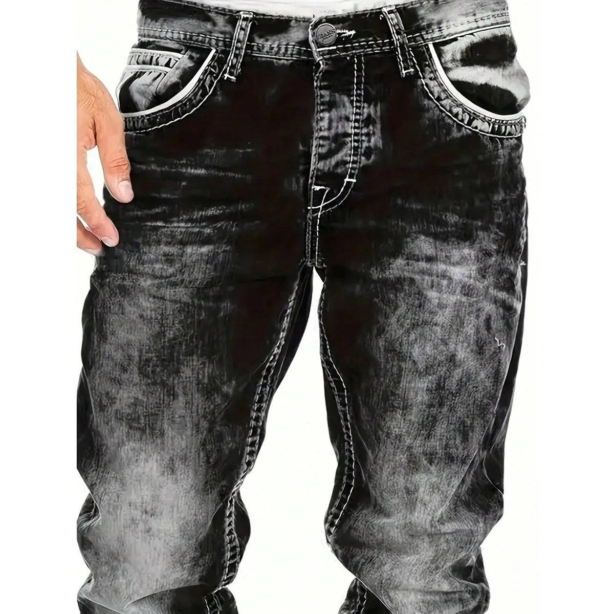 👖 50% DE RÉDUCTION! 🔥 Jean en Denim Extensible Créatif pour Hommes – Style Minimaliste, Coupe Moderne & Parfait pour l'Été 💙