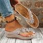 👗👠 Női, virágmintás, ék alakú sarokkal ellátott szandál – Tökéletes nyári cipő (EU 36–43) 🌞