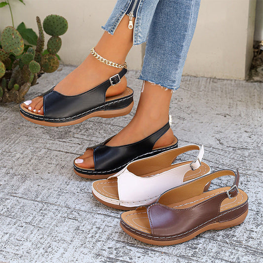 👡 Női vintage, nyitott orrú, kényelmes szandálok