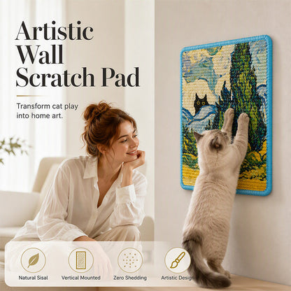 🐾Wall Mounted Artistic Sisal Cat Scratcher