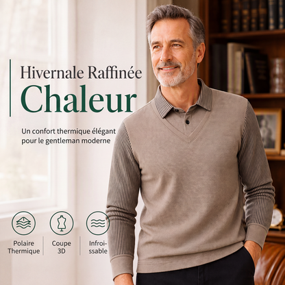 Chemise à Col Rayé 2 Pièces - Style Automne/Hiver en Coton Respirant et Confortable 👔📦