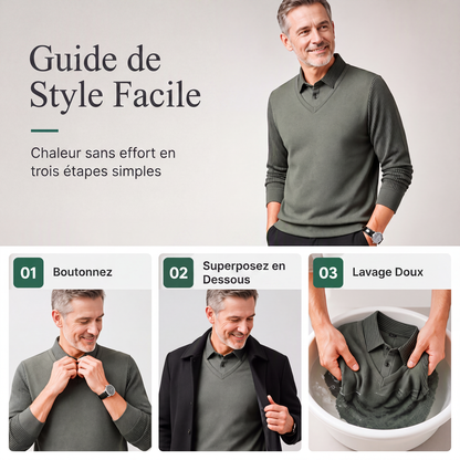 Chemise à Col Rayé 2 Pièces - Style Automne/Hiver en Coton Respirant et Confortable 👔📦