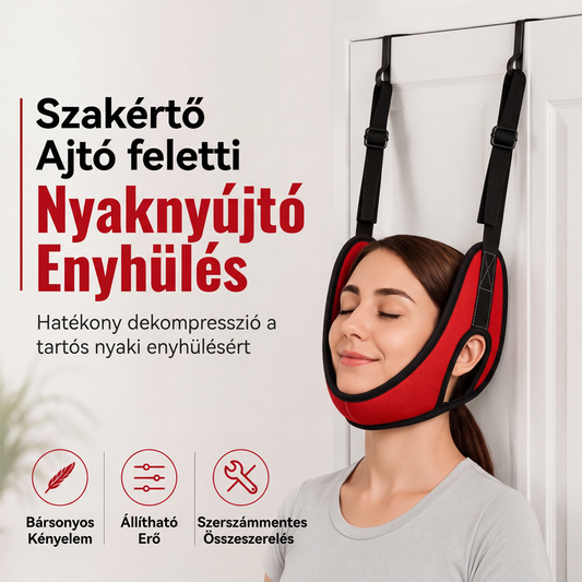 💆‍♀️A nyaki fájdalom enyhítésére szolgáló, ajtóra szerelhető, állítható nyaknyújtó🧘