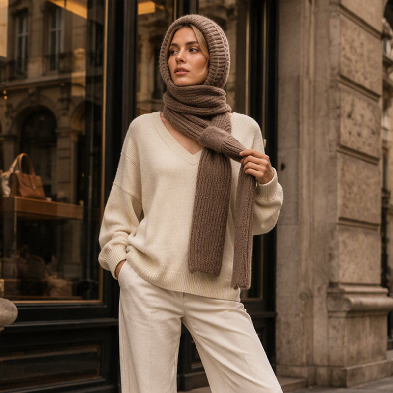 🌨️🧣 Écharpe à capuche | Bonnet, capuche et tour de cou 3-en-1 – Un maximum de chaleur pour les journées froides ✨