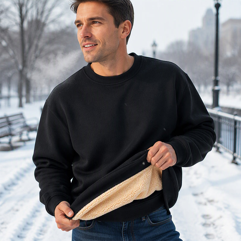 ✨ Sweatshirt homme col rond doublé polaire — chaud, coupe décontractée, M-3XL 👕