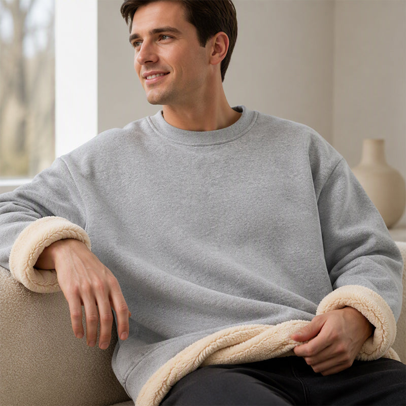 ✨ Sweatshirt homme col rond doublé polaire — chaud, coupe décontractée, M-3XL 👕