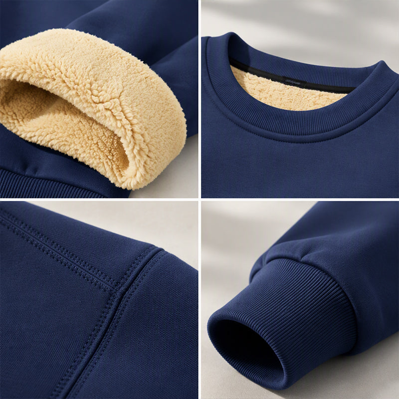 ✨ Sweatshirt homme col rond doublé polaire — chaud, coupe décontractée, M-3XL 👕