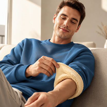 ✨ Sweatshirt homme col rond doublé polaire — chaud, coupe décontractée, M-3XL 👕