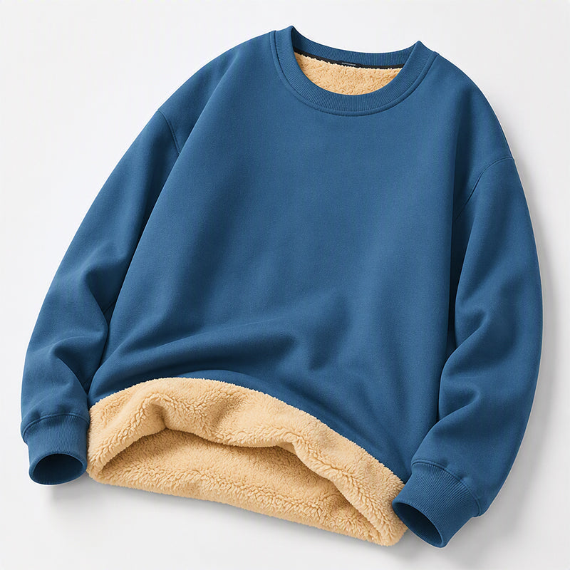 ✨ Sweatshirt homme col rond doublé polaire — chaud, coupe décontractée, M-3XL 👕