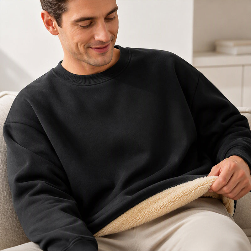 ✨ Sweatshirt homme col rond doublé polaire — chaud, coupe décontractée, M-3XL 👕