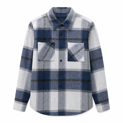 Chemise casual à carreaux en flanelle pour homme