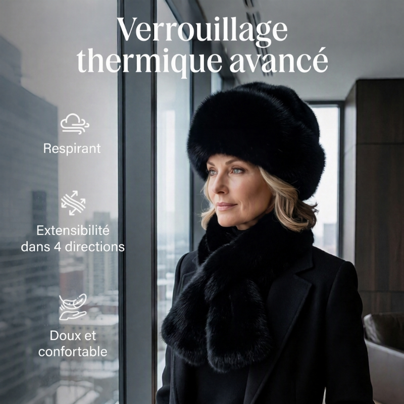 Ensemble chaud d'hiver : écharpe et bonnet en peluche épaisse
