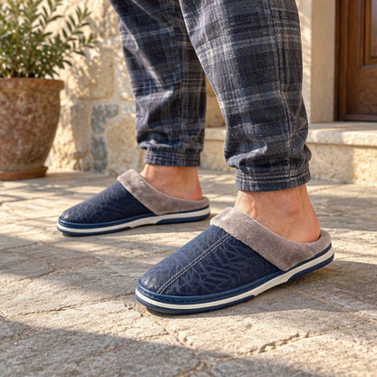 Chaussons d'hiver imperméables pour homme avec doublure en peluche