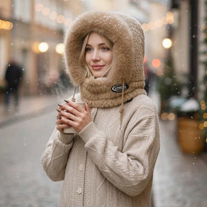 Écharpe-masque à capuche 3-en-1 d'hiver pour femme