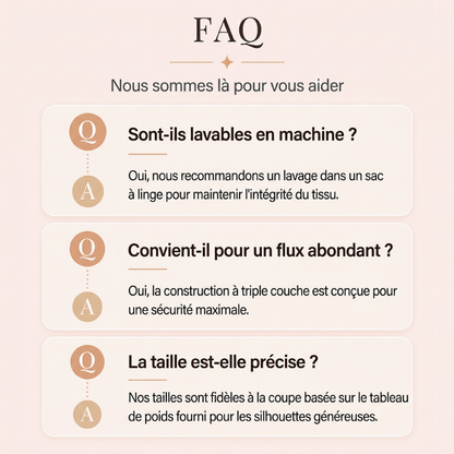 🩲Culottes Menstruelles Grande Taille pour Femmes