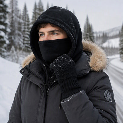 ✨ Ensemble cagoule avec gants tactiles et chaussettes : prêt pour le froid 🧦