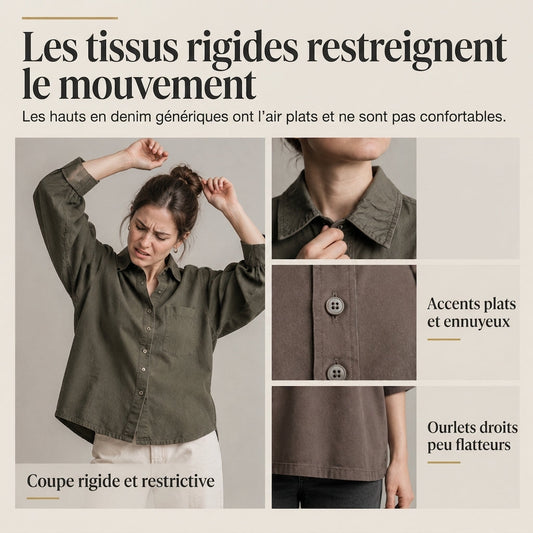 Manteau-chemise en jean Oversized délavé avec boutons dorés affirmés et manches lanternes