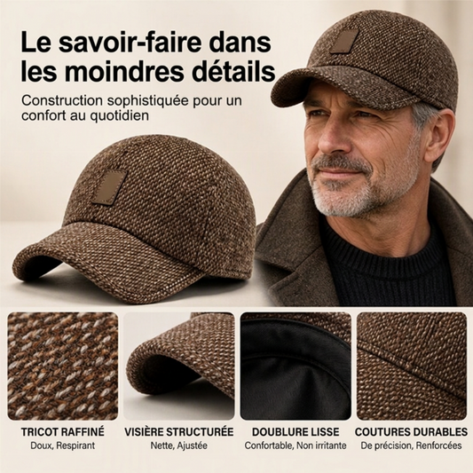🧢Casquette de baseball chaude pour homme avec protège-oreilles
