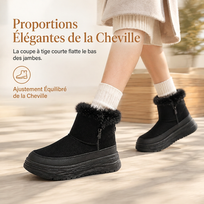 Bottes de neige d'hiver montantes pour femmes, doublure en peluche chaude, semelle épaissie, chaussures à plateforme décontractées
