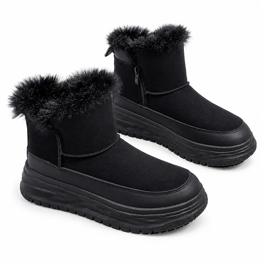 Bottes de neige d'hiver montantes pour femmes, doublure en peluche chaude, semelle épaissie, chaussures à plateforme décontractées
