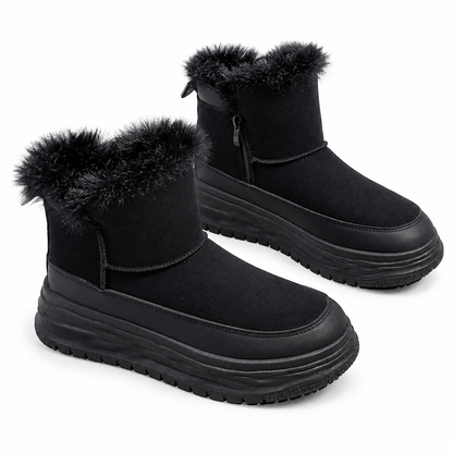 Bottes de neige d'hiver montantes pour femmes, doublure en peluche chaude, semelle épaissie, chaussures à plateforme décontractées