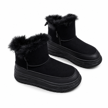 Bottes de neige d'hiver montantes pour femmes, doublure en peluche chaude, semelle épaissie, chaussures à plateforme décontractées