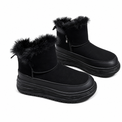 Bottes de neige d'hiver montantes pour femmes, doublure en peluche chaude, semelle épaissie, chaussures à plateforme décontractées