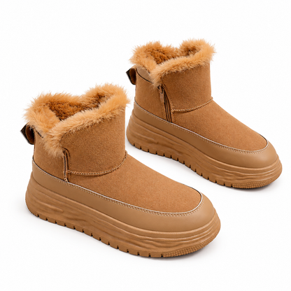 Bottes de neige d'hiver montantes pour femmes, doublure en peluche chaude, semelle épaissie, chaussures à plateforme décontractées