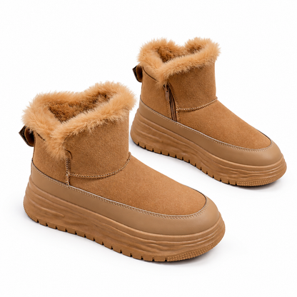 Bottes de neige d'hiver montantes pour femmes, doublure en peluche chaude, semelle épaissie, chaussures à plateforme décontractées