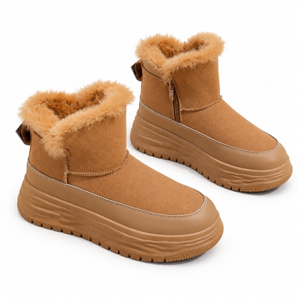 Bottes de neige d'hiver montantes pour femmes, doublure en peluche chaude, semelle épaissie, chaussures à plateforme décontractées