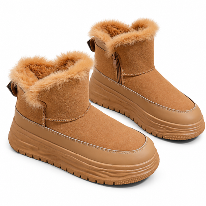 Bottes de neige d'hiver montantes pour femmes, doublure en peluche chaude, semelle épaissie, chaussures à plateforme décontractées