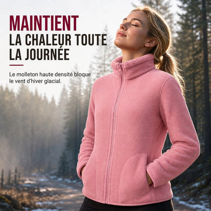 Veste chaude unisexe réversible à col montant et fermeture éclair