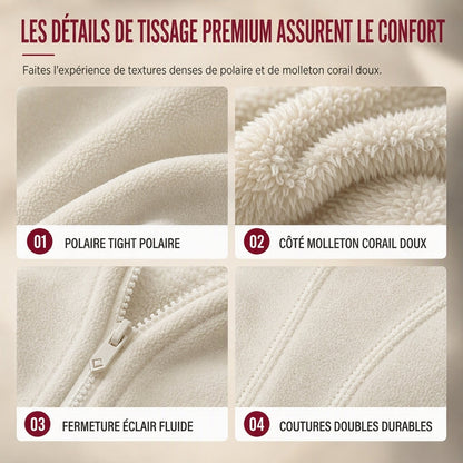 Veste chaude unisexe réversible à col montant et fermeture éclair