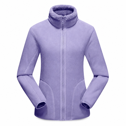 Veste chaude unisexe réversible à col montant et fermeture éclair