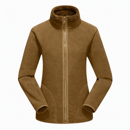 Veste chaude unisexe réversible à col montant et fermeture éclair