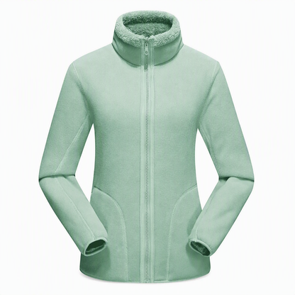 Veste chaude unisexe réversible à col montant et fermeture éclair