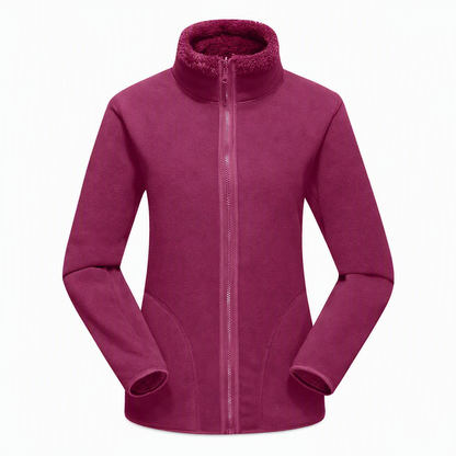 Veste chaude unisexe réversible à col montant et fermeture éclair