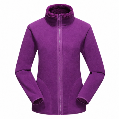 Veste chaude unisexe réversible à col montant et fermeture éclair