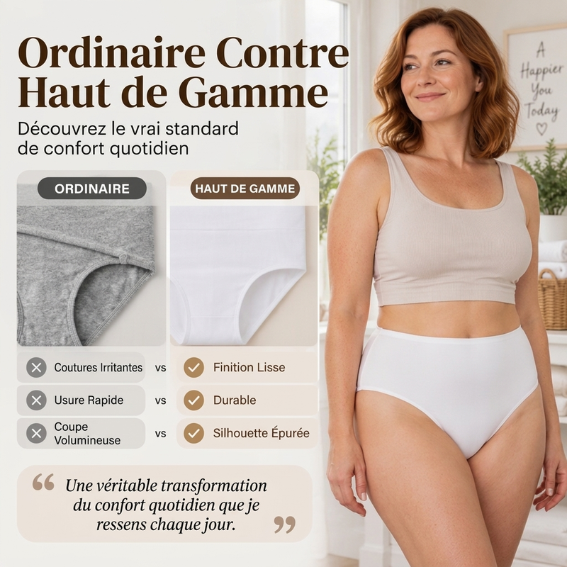Culottes féminines taille haute, élastiques et respirantes