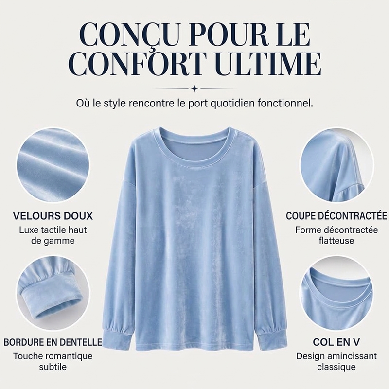 Haut décontracté à manches longues et col rond pour femme - Un essentiel quotidien pour toutes les occasions 🌿